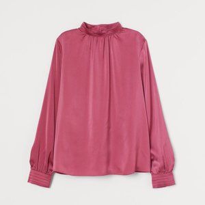 Satin Blouse in Dark Pink